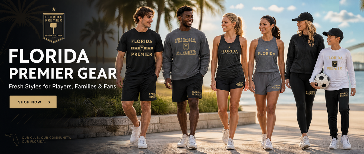 Florida Premier fan gear and athletic apparel hero banner