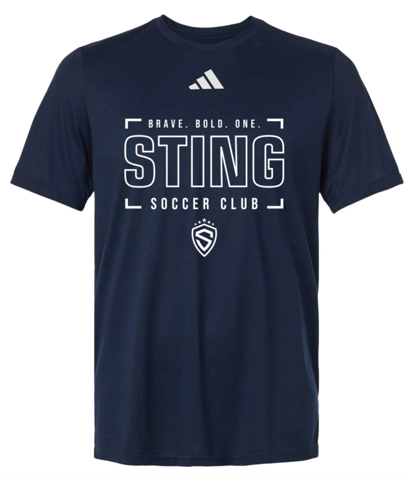 Sting Grid Adidas Men's Pregame T-Shirt | Navy/White